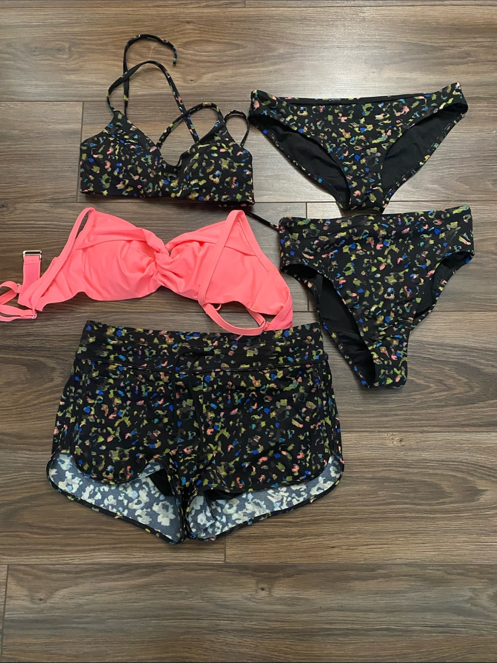Athleta swim bundle- multi-colored leopard print